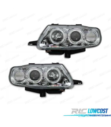 PHARES POUR CITROEN SAXO ANGEL EYES FOND CHROMÉ