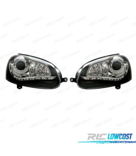 PHARES POUR VOLKSWAGEN VW GOLF V 5 DAYLIGHT FOND NOIR