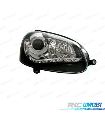 PHARES POUR VOLKSWAGEN VW GOLF V 5 DAYLIGHT FOND NOIR