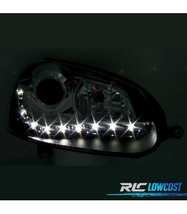 PHARES POUR VOLKSWAGEN VW GOLF V 5 DAYLIGHT FOND NOIR