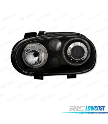 PHARES VOLKSWAGEN VW GOLF 4 LOOK ANGEL EYES R32 FOND NOIR