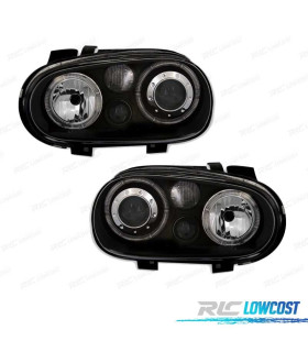 PHARES VOLKSWAGEN VW GOLF 4 LOOK ANGEL EYES R32 FOND NOIR