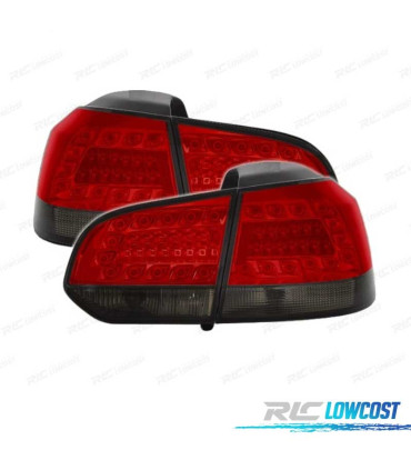 FEUX ARRIÈRE POUR VOLKSWAGEN VW GOLF 6 08-12 LED ROUGE FUMÉ