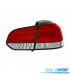 FEUX ARRIÈRE POUR VOLKSWAGEN VW GOLF 6 08- LED ROUGE CHROMÉ