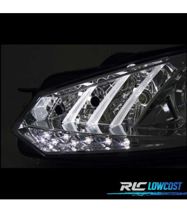 PHARES POUR VOLKSWAGEN VW GOLF MK6 08-12 DAYLIGHT FOND CHROMÉ
