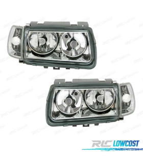 PHARES POUR VOLKSWAGEN VW POLO 6N 94-99 FOND CHROMÉ