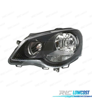 PHARES VOLKSWAGEN VW POLO 9N3 05-09 FOND NOIR