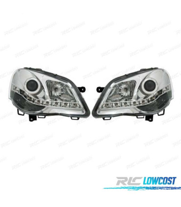 PHARES VOLKSWAGEN VW POLO 9N3 05-09 FEUX DE JOUR FOND CHROME