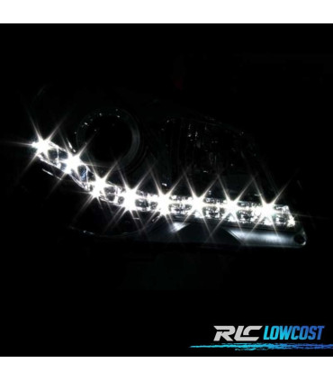 PHARES VOLKSWAGEN VW POLO 9N3 05-09 FEUX DE JOUR FOND CHROME