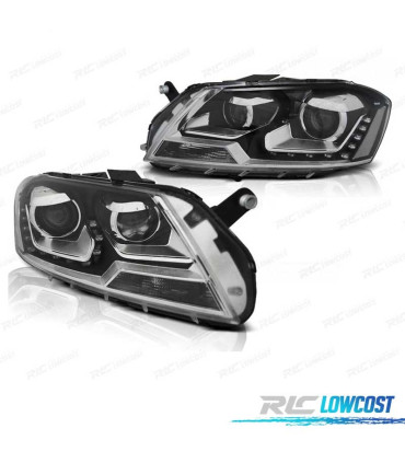 PHARES VOLKSWAGEN VW PASSAT B7 10-14 FEUX DIURNES FOND NOIR H7+H7
