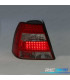 FEUX ARRIÈRE POUR VOLKSWAGEN VW BORA 1J 98-05 LED ROUGE CHROMÉ