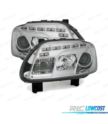 PHARES VOLKSWAGEN VW TOURAN 03-06 DAYLIGHT FOND CHROMÉ