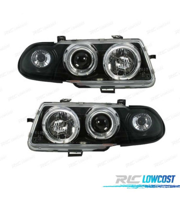 PHARES OPEL ASTRA F 94-98 ANGEL EYES FOND NOIR H1-H1