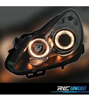 PHARES OPEL CORSA D 06-10 ANGEL EYES FOND NOIR