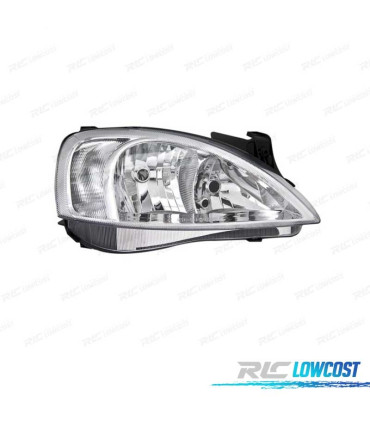 PHARES POUR OPEL CORSA C 00-06 FOND CHROMÉ