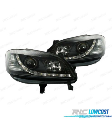 PHARES POUR OPEL ZAFIRA 99-05 DAYLIGHT LED FOND NOIR