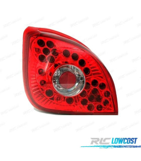 FEUX ARRIÈRE POUR FORD FIESTA MK4 96-02 LED ROUGE CHROMÉ