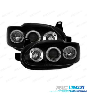 PHARES POUR FORD ESCORT 95-00 ANGEL EYES FOND NOIR