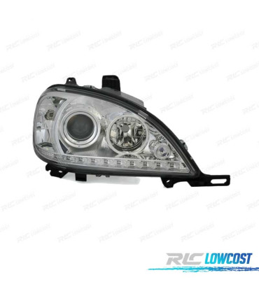 PHARES POUR MERCEDES CLASSE ML W163 98-01 DAYLIGHT FOND CHROMÉ