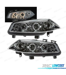 PHARES RENAULT MEGANE 02-05 ANGEL EYES LED FOND CHROMÉ