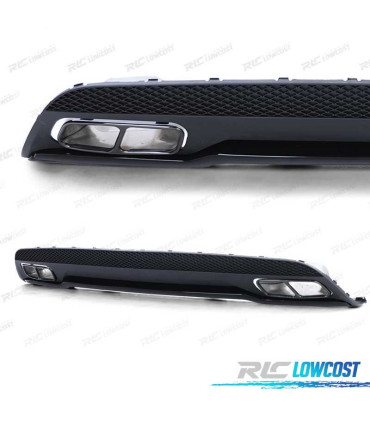 DIFFUSEUR MERCEDES CLASSE A W176 12-15 LOOK AMG A45 + EMBOUTS D'ÉCHAPPEMENT