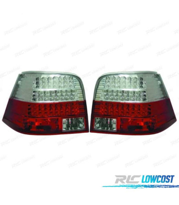 FEUX ARRIÈRE VOLKSWAGEN VW GOLF 4 97-03 LED ROUGE CHROMÉ