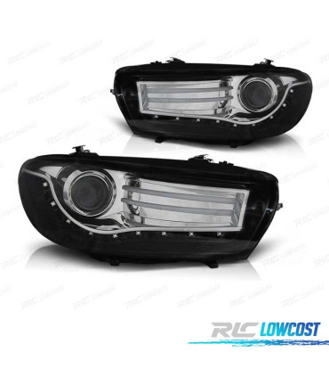 PHARES POUR VOLKSWAGEN VW SCIROCCO 08-14 DAYLIGHT CHROME / NOIR