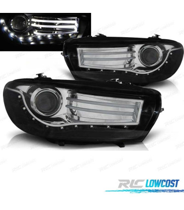 PHARES POUR VOLKSWAGEN VW SCIROCCO 08-14 DAYLIGHT CHROME / NOIR