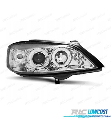PHARES OPEL ASTRA G 97-04 ANGEL EYES FOND CHROMÉ