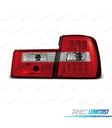 FEUX ARRIÈRE BMW SÉRIE 5 E34 88-95 LED ROUGE CHROMÉ