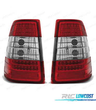 FEUX ARRIÈRE MERCEDES CLASSE E W124 85-95 ESTATE LED ROUGE CHROMÉ