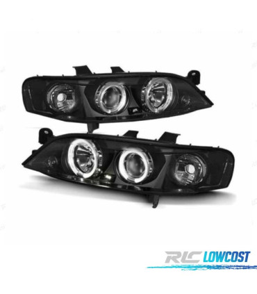PHARES OPEL VECTRA B 99-02 ANGEL EYES FOND NOIR H1