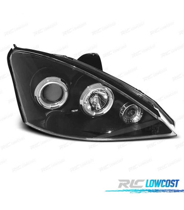 PHARES FORD FOCUS 98-01 ANGEL EYES LED FOND NOIR