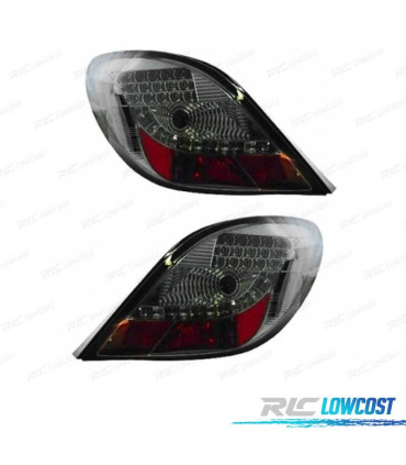 FEUX ARRIÈRE PEUGEOT 207 06-12 LED FOND CHROMÉ FUMÉ