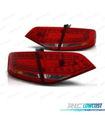 FEUX ARRIÈRE AUDI A4 B8 07-11 LED ROUGE CHROME