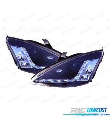 PHARES LED DAYLIGHT FORD FOCUS 98-01 FOND NOIR