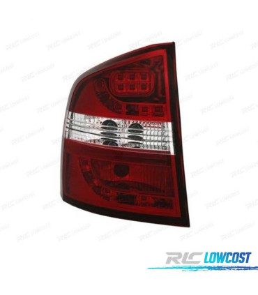 FEUX ARRIÈRE SKODA OCTAVIA KOMBI 05-13 LED ROUGE CHROMÉ
