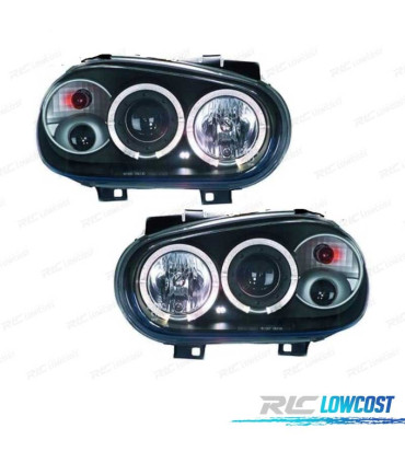 PHARES VOLKSWAGEN VW GOLF 4 ANGEL EYES CCFL FOND NOIR
