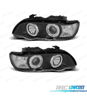 PHARES BMW X5 E53 99-03 ANGEL EYES CCFL FOND NOIR