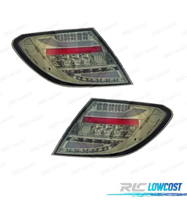 FEUX ARRIÈRE MERCEDES CLASSE C W204 07-11 LED FOND CHROME FUMÉ