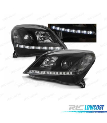 PHARES OPEL ASTRA H 04-09 FEUX DE JOUR À LED FOND NOIR