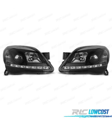 PHARES OPEL ASTRA H 04-09 FEUX DE JOUR À LED FOND NOIR