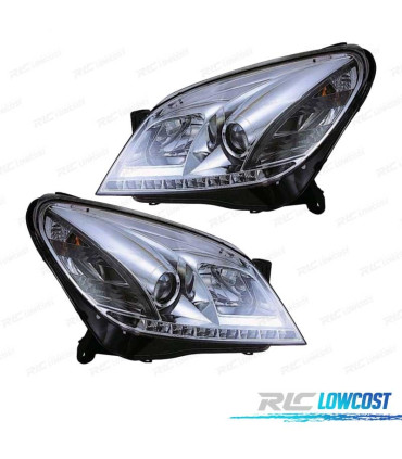 PHARES OPEL ASTRA H 04-09 FEUX DE JOUR À LED FOND CHROME