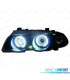 PHARES BMW E46 4P 98-01 ANGEL EYES CCFL FOND NOIR H1 H1