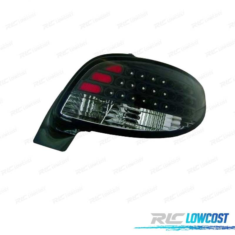 FEUX ARRIÈRE POUR PEUGEOT 206 98-09 LED FOND NOIR