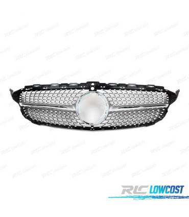 CALANDRE MERCEDES W205 AMG 14-18 CAMERA LOOK DIAMOND SILVER