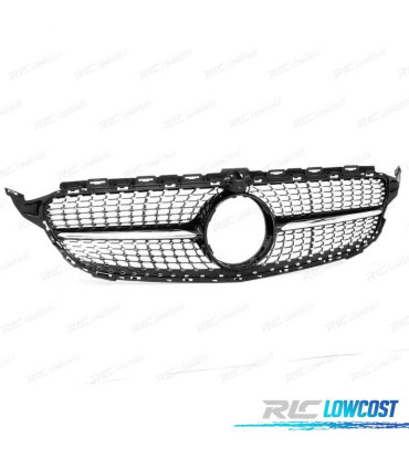 CALANDRE MERCEDES W205 AMG 14-18 LOOK DIAMOND NOIR CAMERA