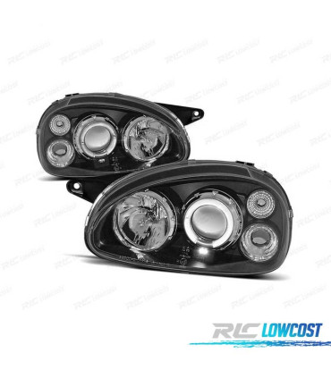 PHARES OPEL CORSA B 93-00 ANGEL EYES FOND NOIR H1 H1