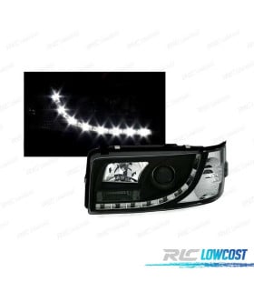 PHARES VOLKSWAGEN VW T4 TRANSPORTER 90-03 FEUX DIURNES LED FOND NOIR