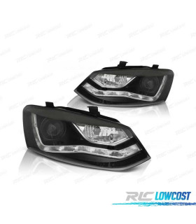 PHARES VOLKSWAGEN VW POLO 6R 10-14 FEUX DE JOUR FOND NOIR